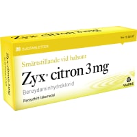 Zyx Zyx Citron 3mg Vid Halsont Sugtabletter