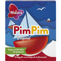 Malaco Pim Pim Hallonbåtar Tablettask