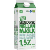 Mellanmjölk Längre Hållbarhet Ekologisk 1,5%