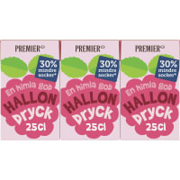 Hallondryck Mindre Socker Fruktdryck Tetra