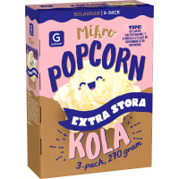Mikropopcorn Extra Stora Kola 3-pack