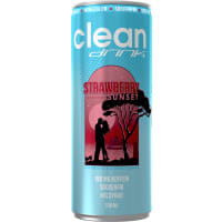 Clean Drink Strawb Cherry Sunset Energidryck, Burk