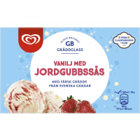 Vanilj med Jordgubbssås Gräddglass