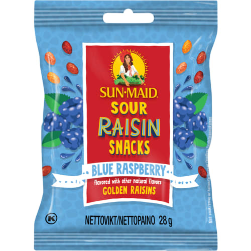Blue Raspberry Sour Raisin Snack