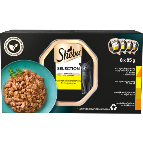 Fjädermeny Selection Kattmat Sås 8-pack