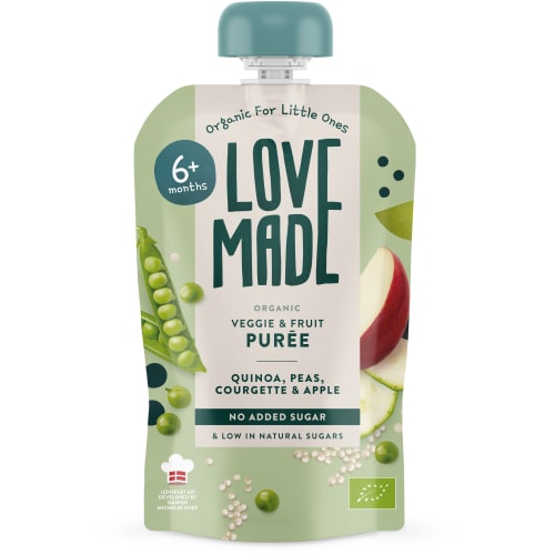 Purée Quinoa Ärtor Zucchin Äpple Från 6 Månader