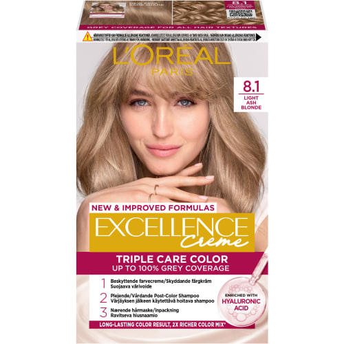 Excellence 8.1 Light Ash Blonde Permanent Hårfärg