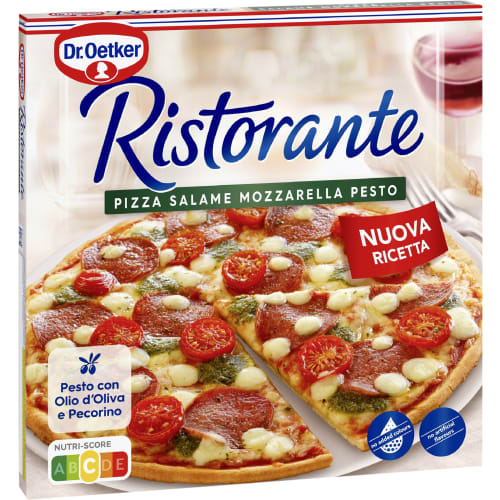 Pizza Salame Mozzarella Pesto Fryst