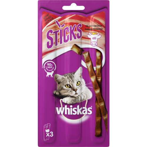Oxkött Sticks Kattgodis 3-pack