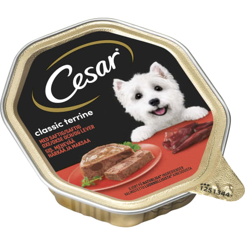 Oxkött & Lever Classic Terrine Hundmat Våt