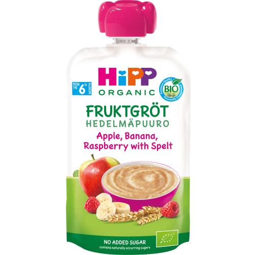 Gröt Äpple Banan Hallon Från 6 Månader