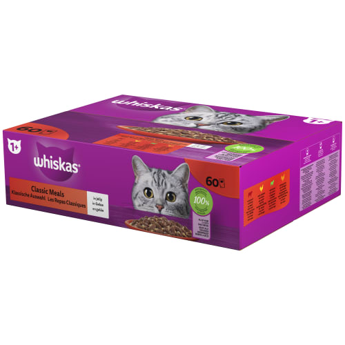 Classic Meal 1+ i Gelé Kattmat 60-pack
