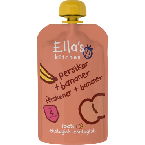 Persikor Banan Puré Från 4 Månader