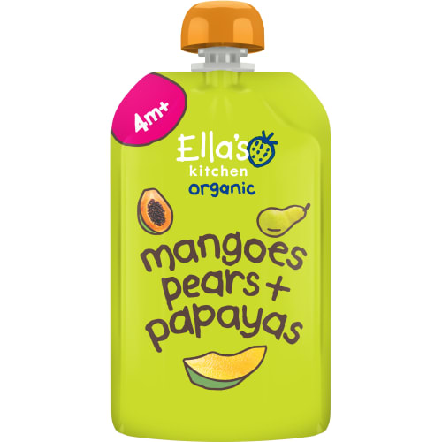 Puré Ekologisk Mango/päron/papaya Från 4 Månader