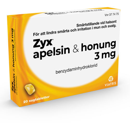 Zyx 3mg Apelsin/honung Sugtabletter