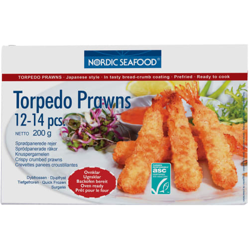 Torped Prawns Sprödbakade Räkor Frysta