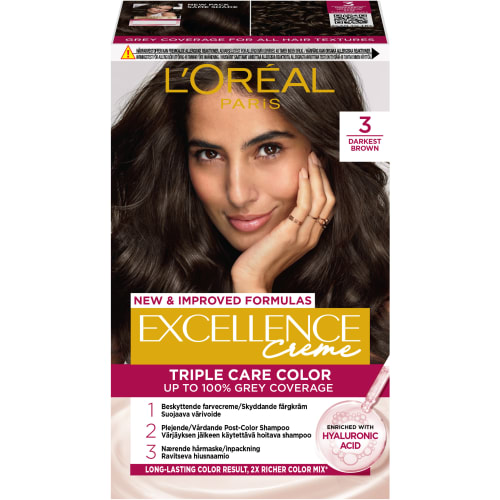 Excellence 3 Darkest Brown Permanent Hårfärg