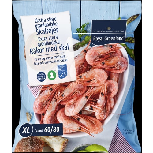 Räkor M Skal med Skal Xl 60/80 Fryst