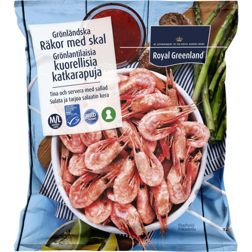 Räkor med Skal M/l 80/100 Frysta