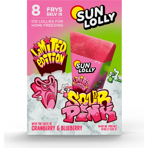 Sun Lolly Sour Pink Ltd Cranberry Blueberry