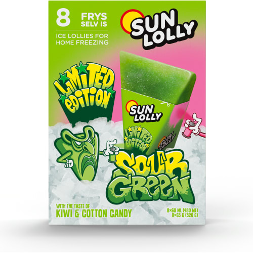 Sun Lolly Sour Green Ltd Kiwi Cotton Candy