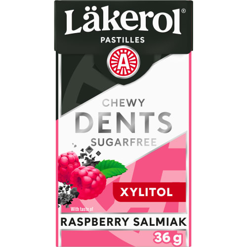 Raspberry Salmiak Dents Pastiller