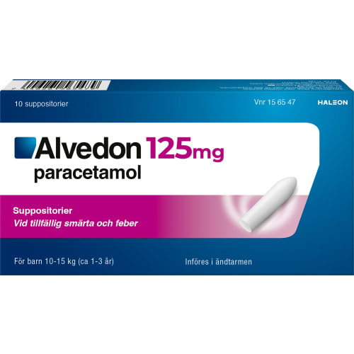 Suppositorier 125mg Vid Smärta & Feber