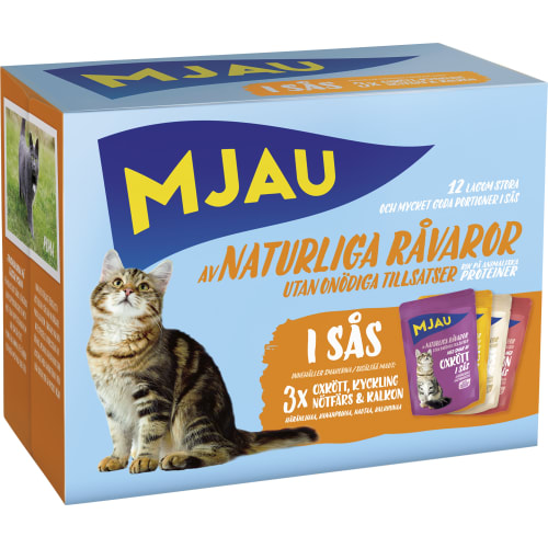 Naturliga Rå Köttsmaker i Sås Kattmat Sås 12-pack