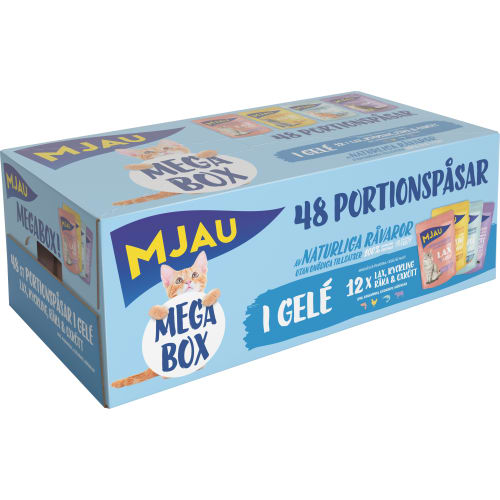 Megabox Gelé Lax/kyckling/räka/ox Kattmat Gelé 48-pack