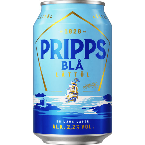 Pripps Blå Ljus Lager 2,2% Lättöl Burk