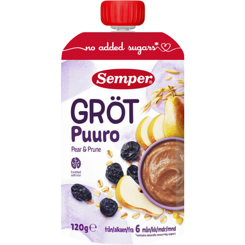 Gröt Päron Katrinplommon Från 6 Månader