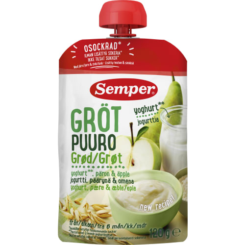 Gröt Päron Äpple Från 6 Månader