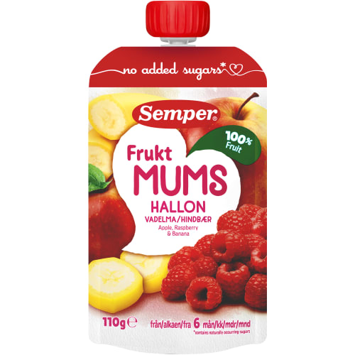 Fruktmums Hallon Från 6 Månader