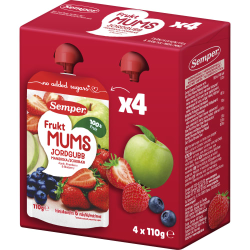 Fruktmums Jordgubb Från 6 Månader