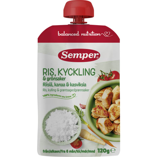 Ris Kyckling & Grönsaker Från 6 Månader