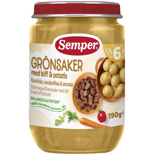 Grönsaker Biff Från 6 Månader