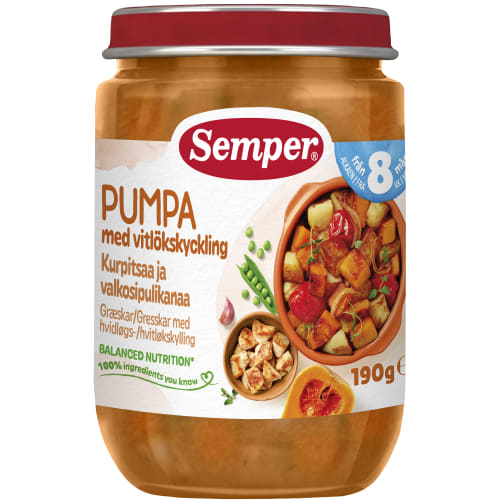 Pumpa Vitlök Kyckling Från 8 Månader