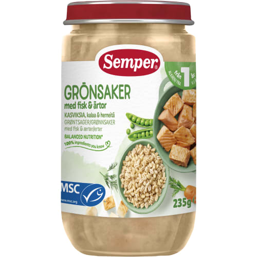 Grönsaker Fisk Ärtor Från 12 Månader