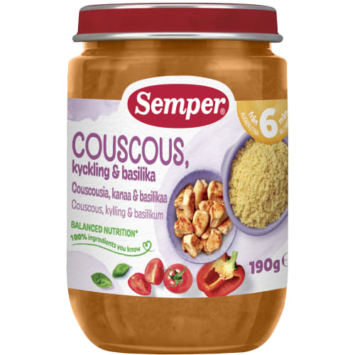 Couscous Kyckling Basilika Från 6 Månader