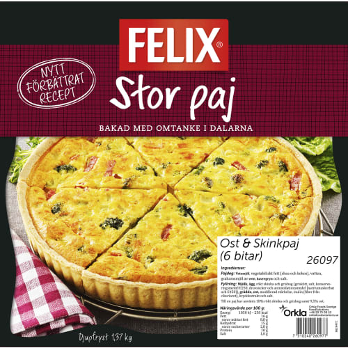 Ost & Skinkpaj Fryst/ 6 Bitar