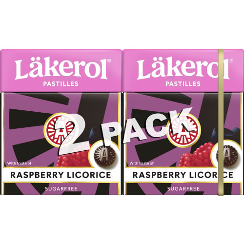 Raspberry Licorice Halstablett 2-pack