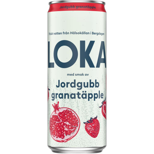 Jordgubb Granatäpple Kolsyrat Vatten Burk