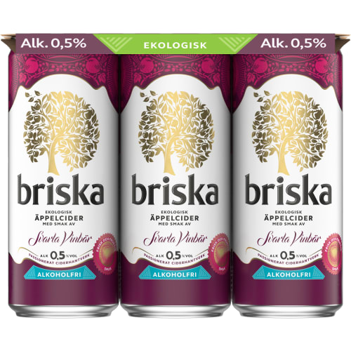 Äppelcider Svarta Vinbär Eko 0,5% Burk