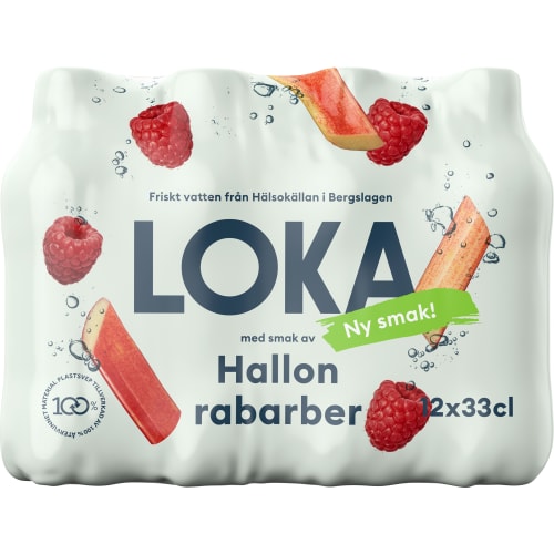 Hallon Rabarber, Loka Kolsyrat Vatten Pet