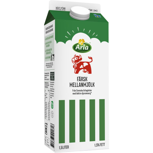Arla Ko Mellanmjölk 1,5%