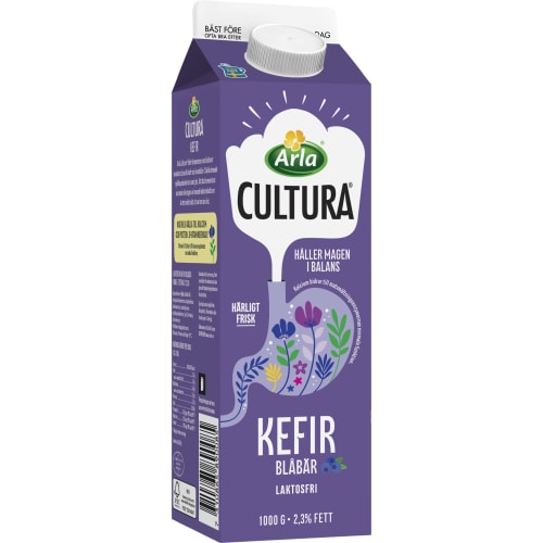 Kefir Blåbär Cultura Laktosfri 2,3%