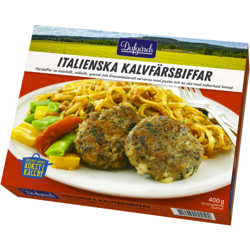Kalvfärsbiffar Italienska Fryst/1 Port