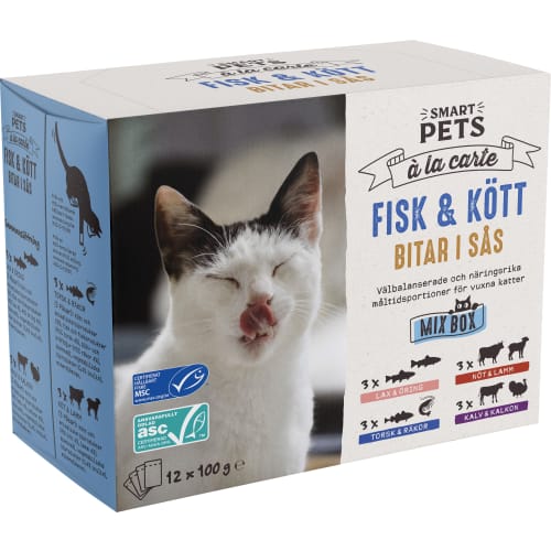 Fisk & Kött Mixbox Kattmat 12-pack Sås