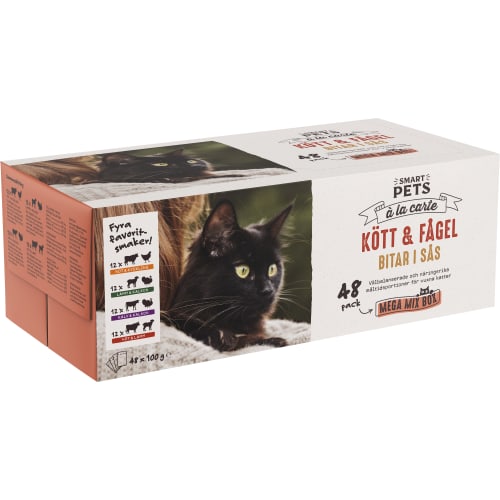Kött & Fågel Mix Box Kattmat 48-pack Sås