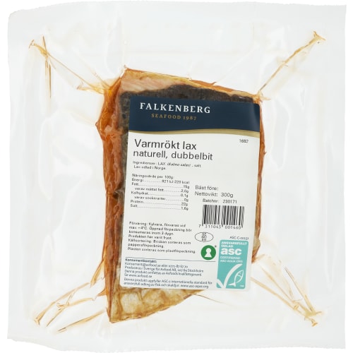 Varmrökt Lax Naturell Dubbelbit